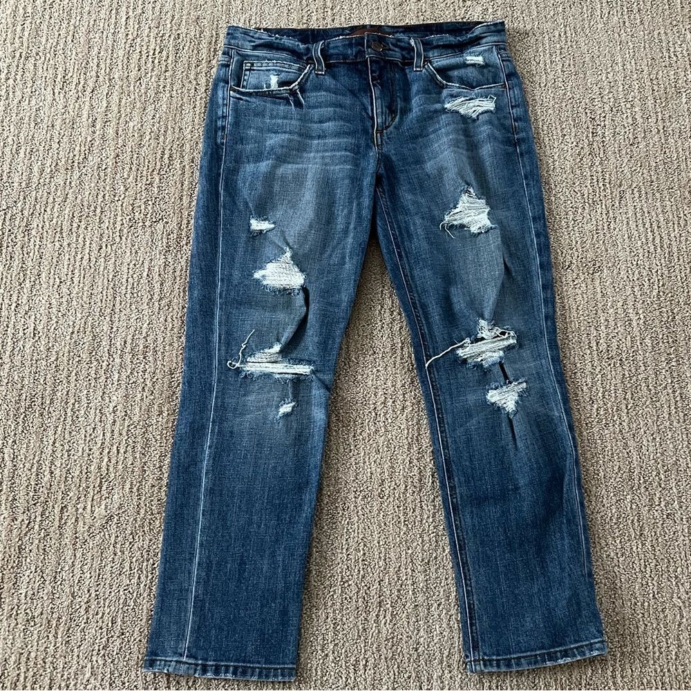 Joes Jeans Slim Crop distressed Blue Jeans